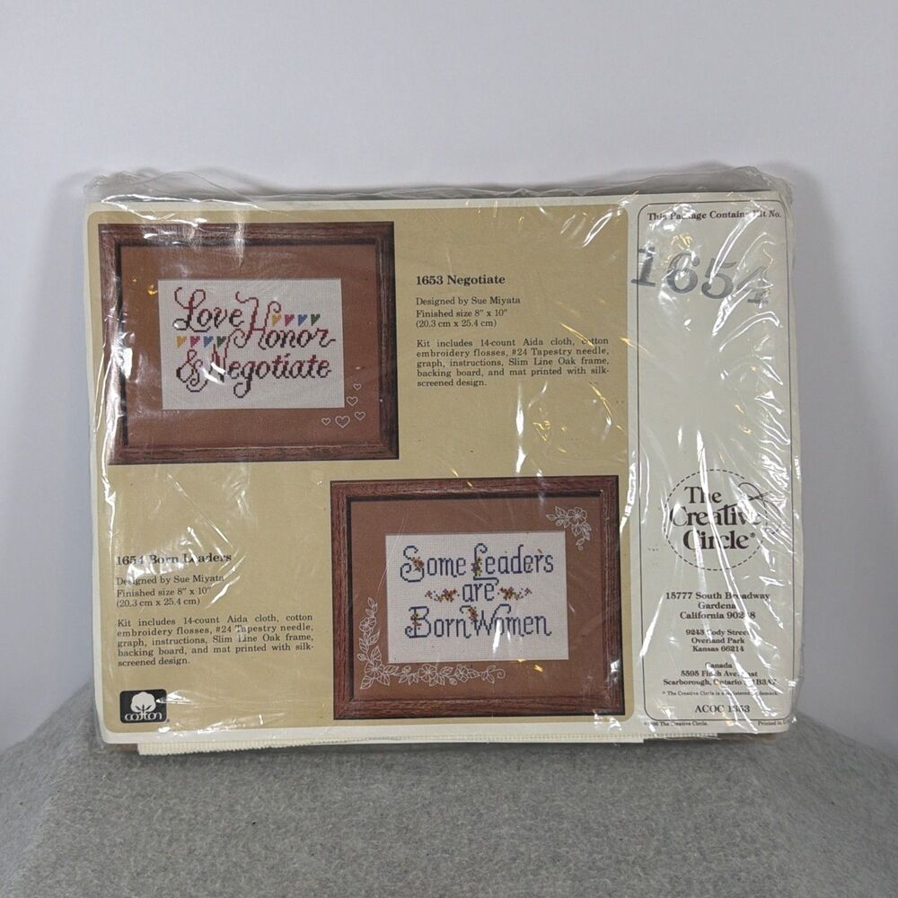 The Creative Circle Love Honor Negotiate Cross Stitch Kit 1653  frame vintage